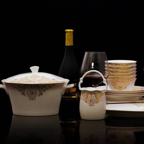供应陶瓷餐具厂家 定做企业单位节日福利礼品餐具 优质骨质瓷餐具